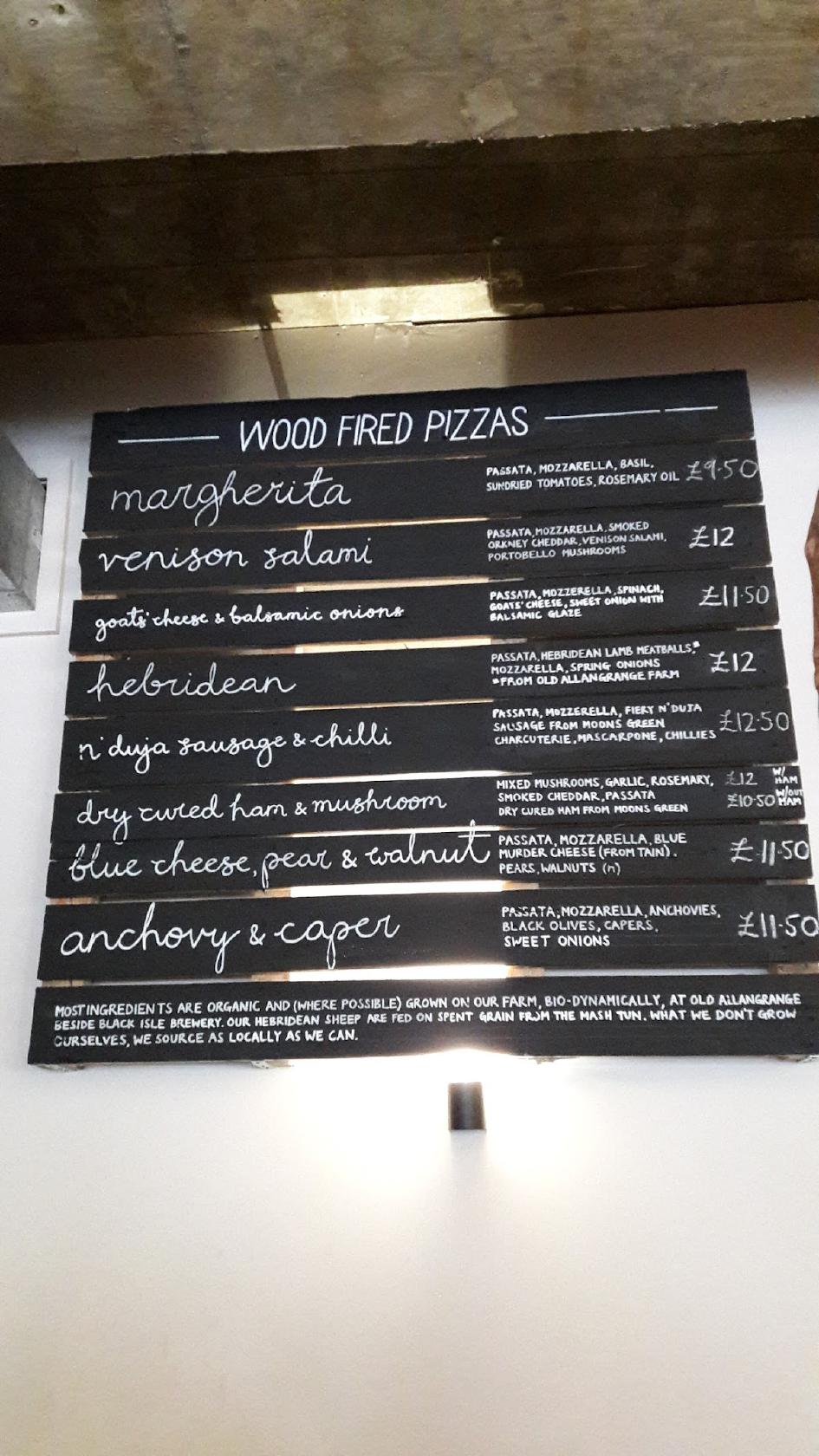 Menu at Black Isle Bar & Rooms, Inverness