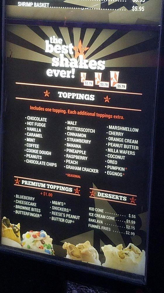 Menu at American Burgers restaurant, Tooele