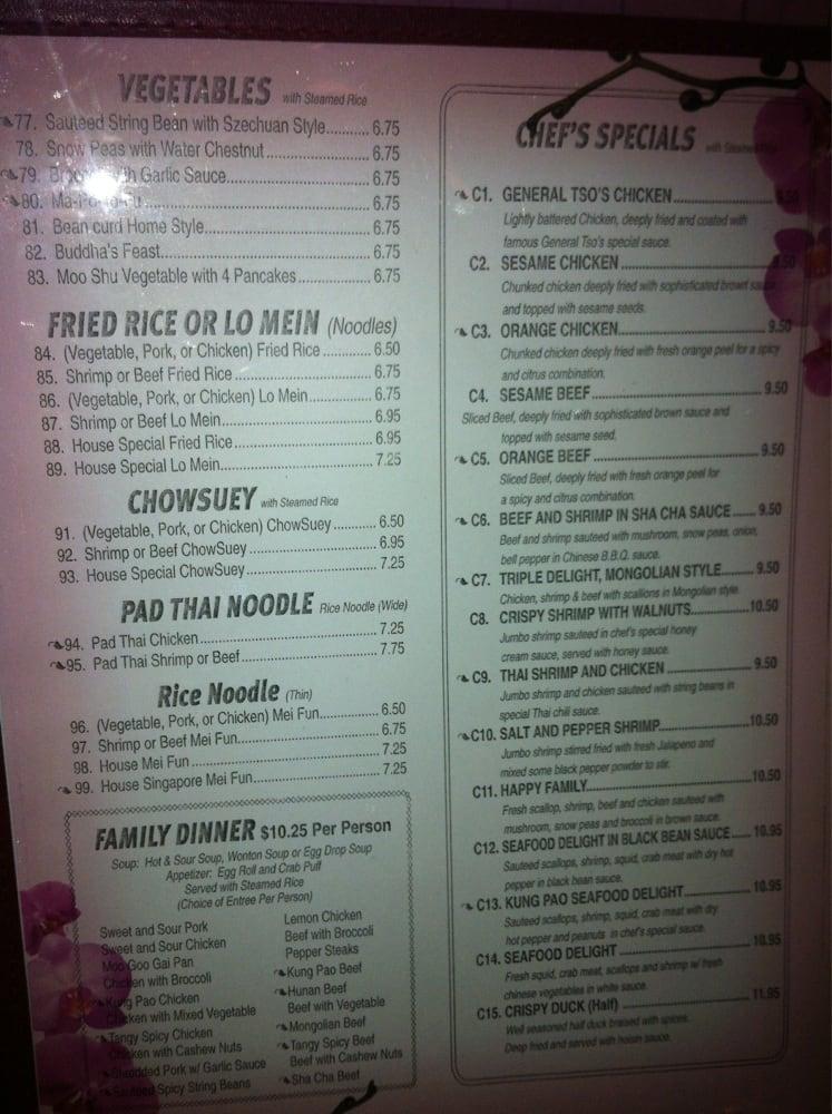 Menu at Spring Chinese Cafe, Spring, Treaschwig Rd