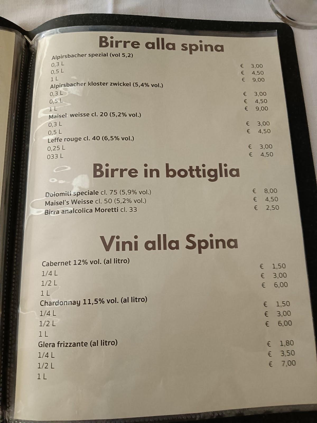 Menu di Pizzeria Trattoria ai Morosini 