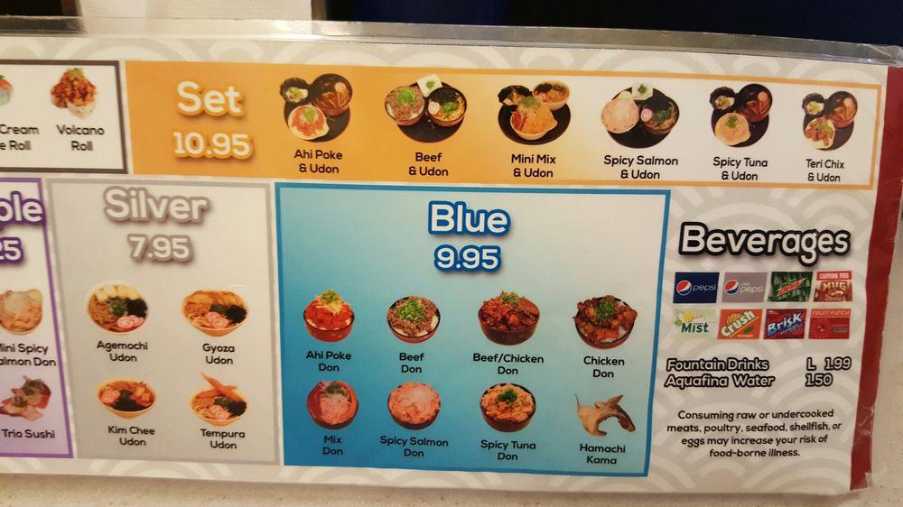 Menu at Sushi Bay restaurant, Kapolei