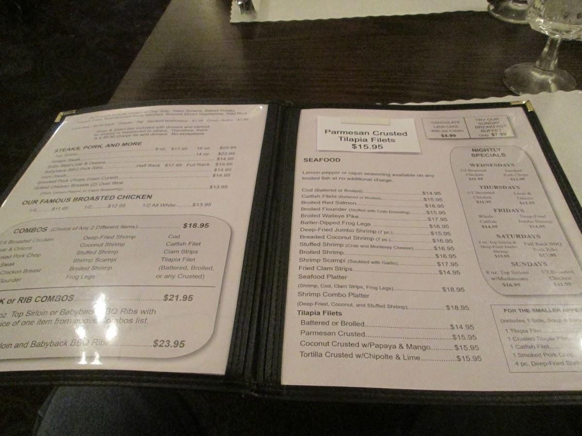 Menu at The Bridge Restaurant & Lounge, Dubuque