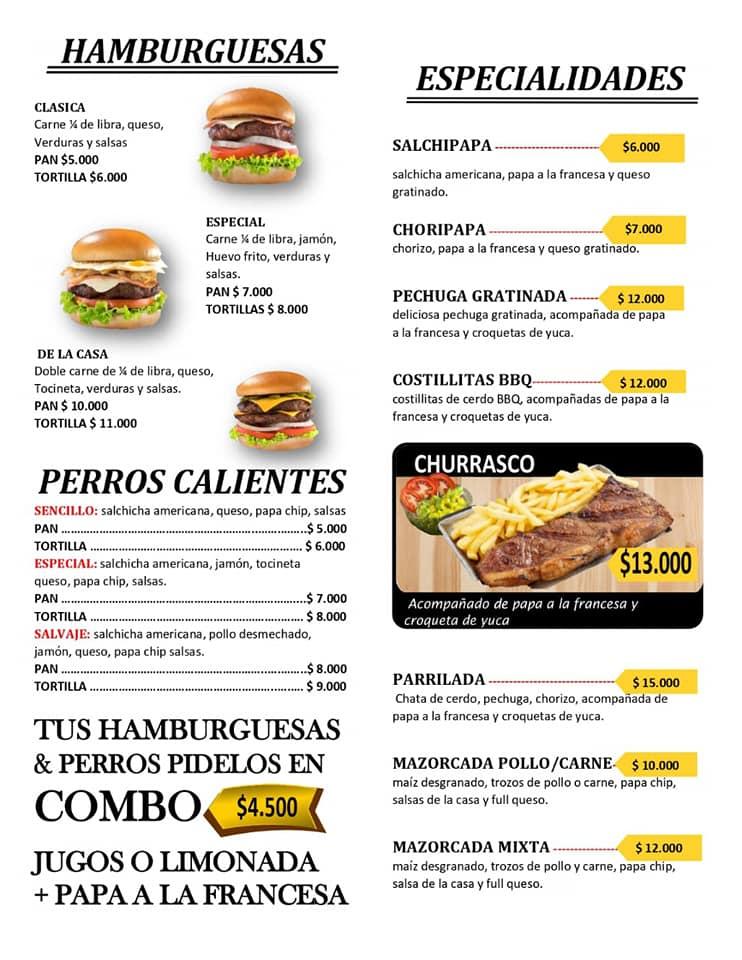 Menu at Hamburguesas Y PIZZA V.I.P restaurant, Lerida