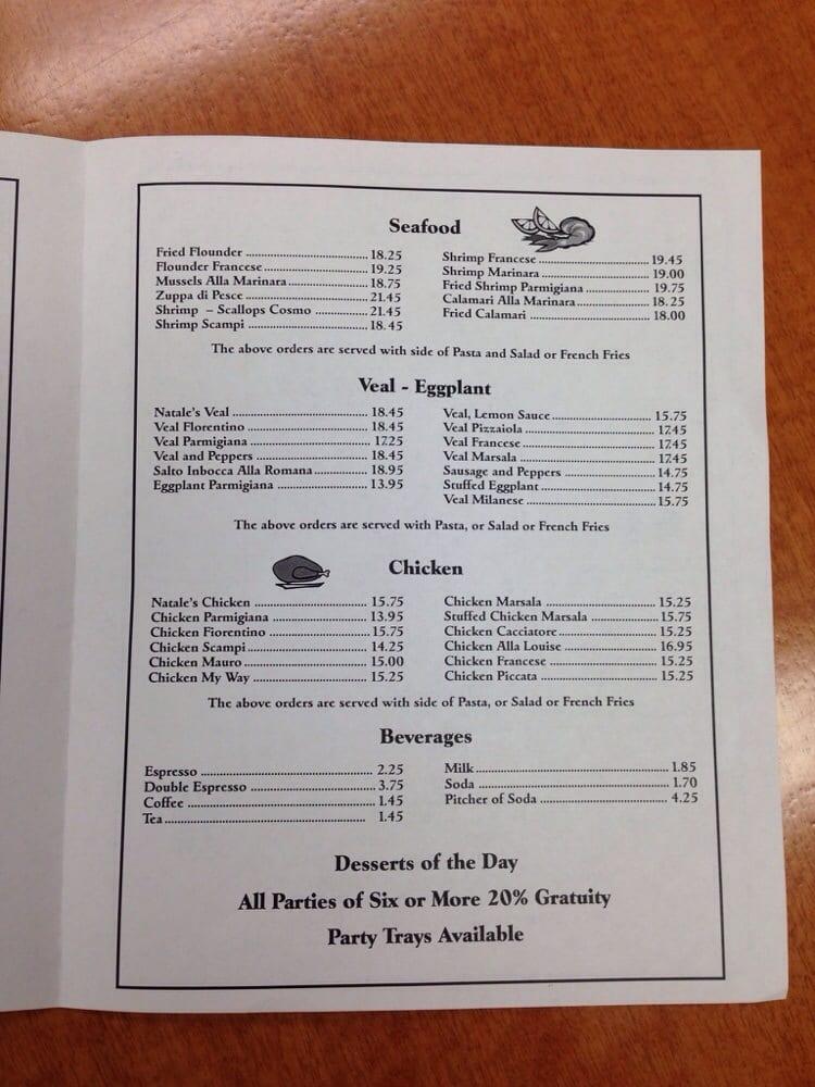 Menu at Natales Italian Restaurant & Pizza, Gillette