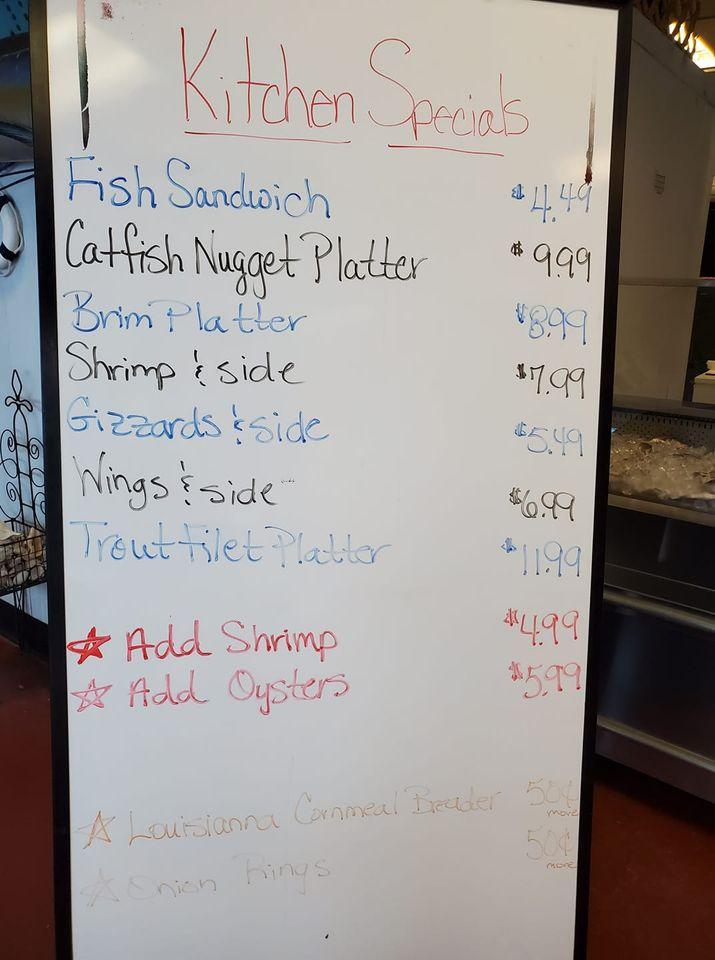Menu at Brothers Seafood House restaurant, Wingate