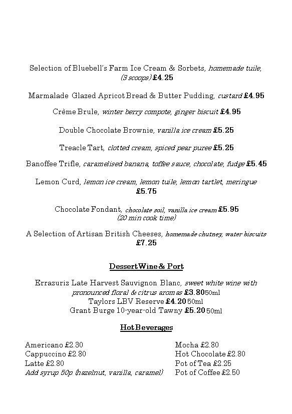 Menu at Horsley Lodge, Wedding Venue, Golf Club, Restaurant and Hotel ...