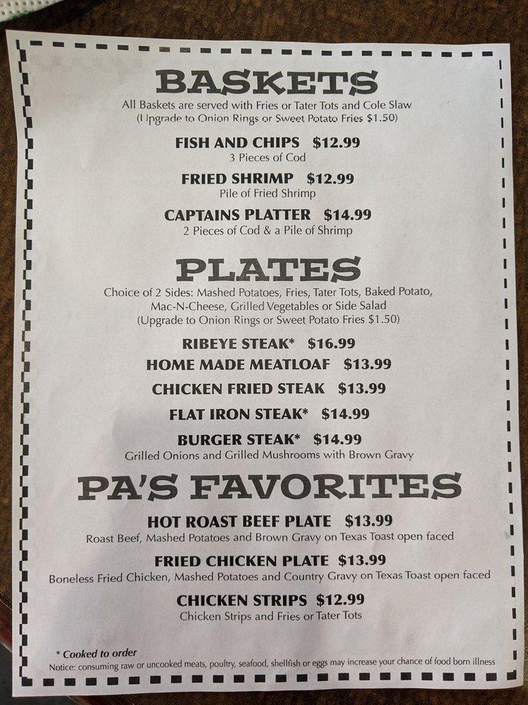 Menu at Ma and Pa's Family Diner restaurant, Yelm