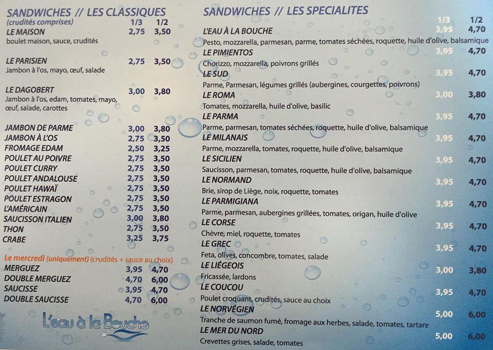 Menu Au L Eau La Bouche Engis