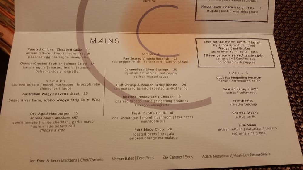 Menu at Clarity pub & bar, Vienna
