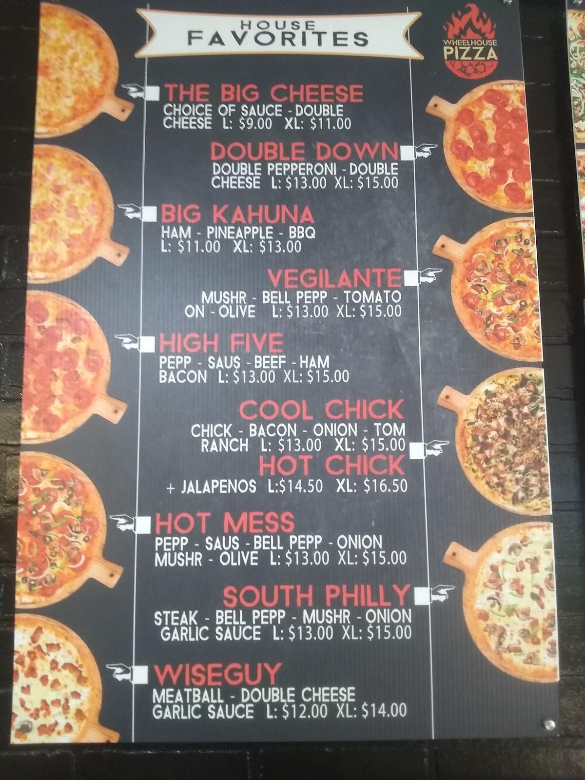 Menu at Wheelhouse take-n-bake pizza pizzeria, Connersville