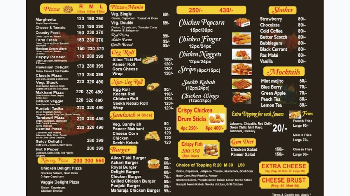 Menu at Cafe 45, Talwandi Sabo