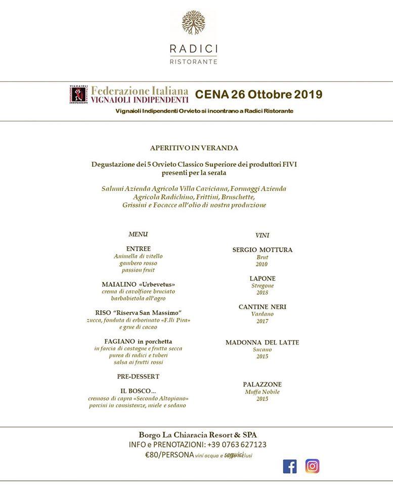 Menu di Radici Ristorante Castel Giorgio 