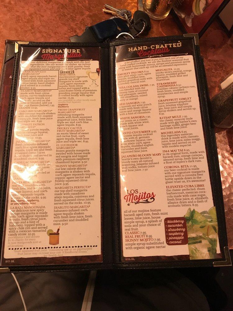 Menu at Moctezuma's Mexican Restaurant & Tequila Bar, Silverdale