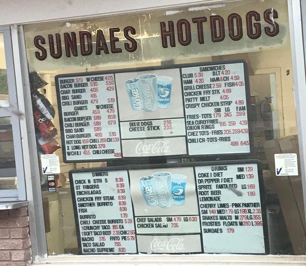Menu at Dixie Dog Drive In restaurant, Idalou, 726 Frontage Rd