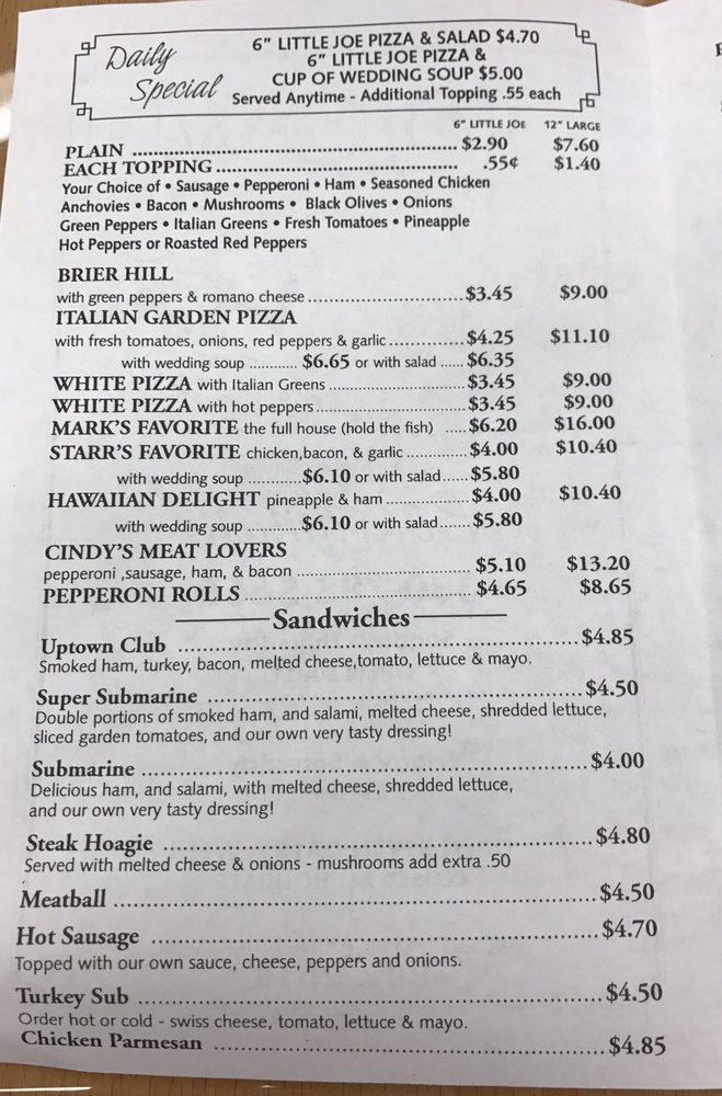 Menu at Uptown Pizza pizzeria, Youngstown, Market St