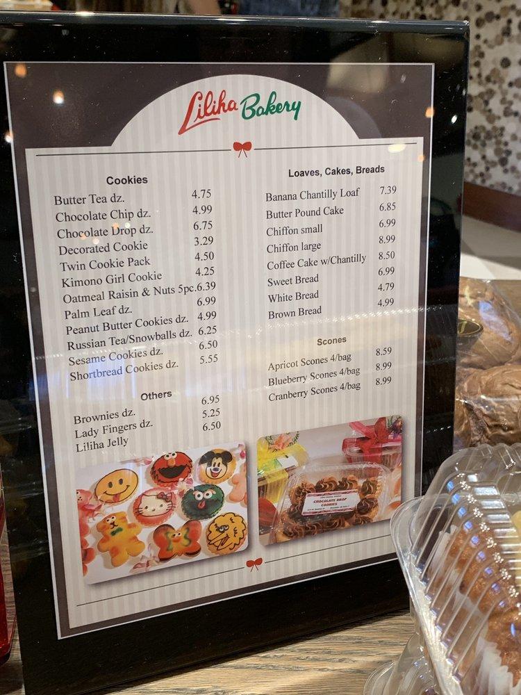 Menu at Liliha Bakery, Honolulu, 1450 Ala Moana Blvd