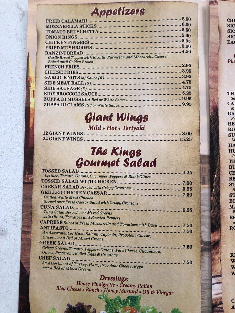 Menu at King's Pizza by Italian Bistro pizzeria, Ladson