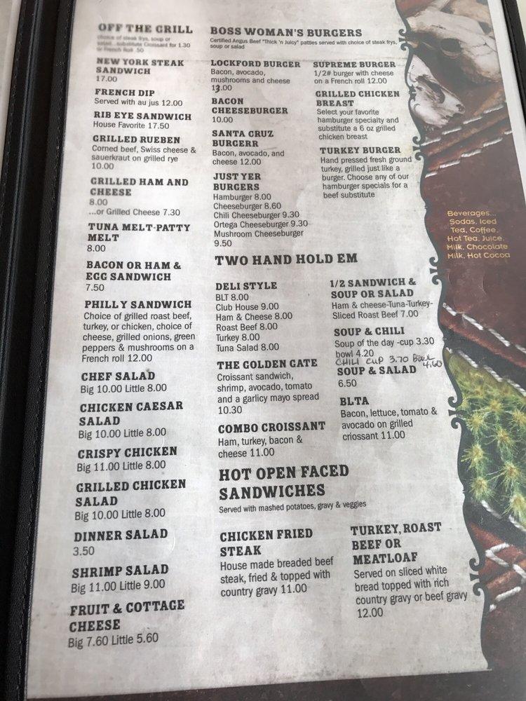 Menu at Country Cafe, Lockeford, N Highway 88