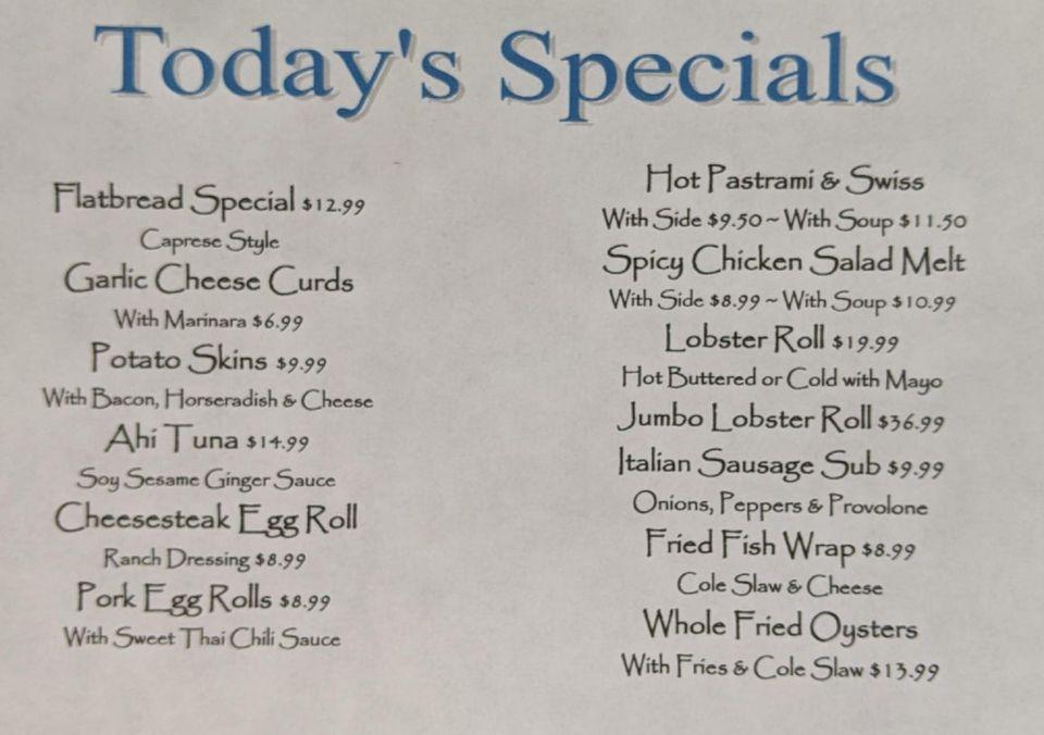 The Breeze Gilford Menu