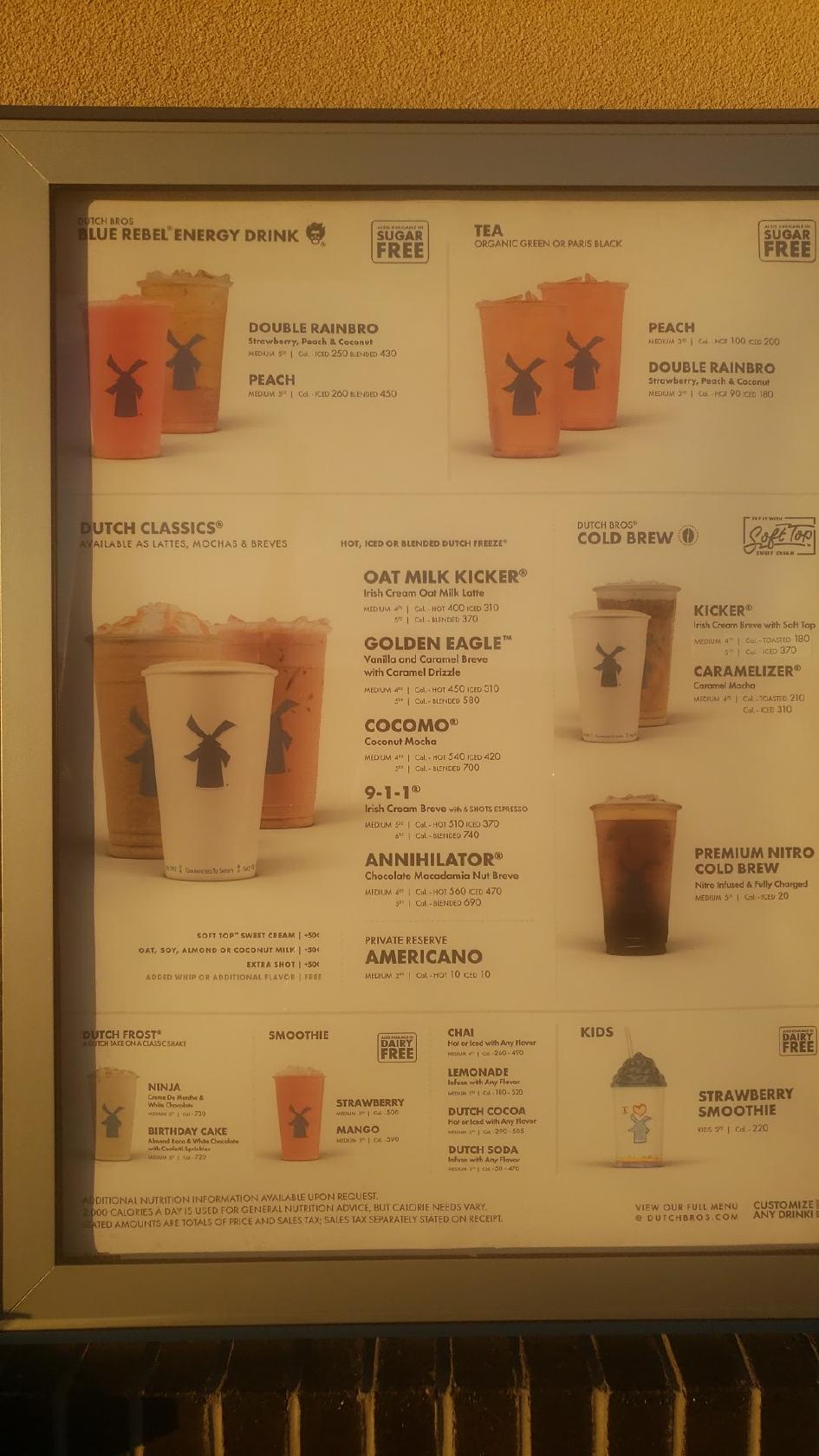 Menu At Dutch Bros Coffee Pub And Bar St George S River Rd 1773