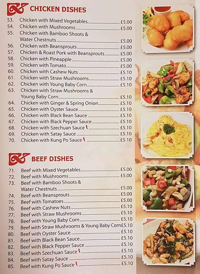 Menu at Lucky House restaurant, Bodmin