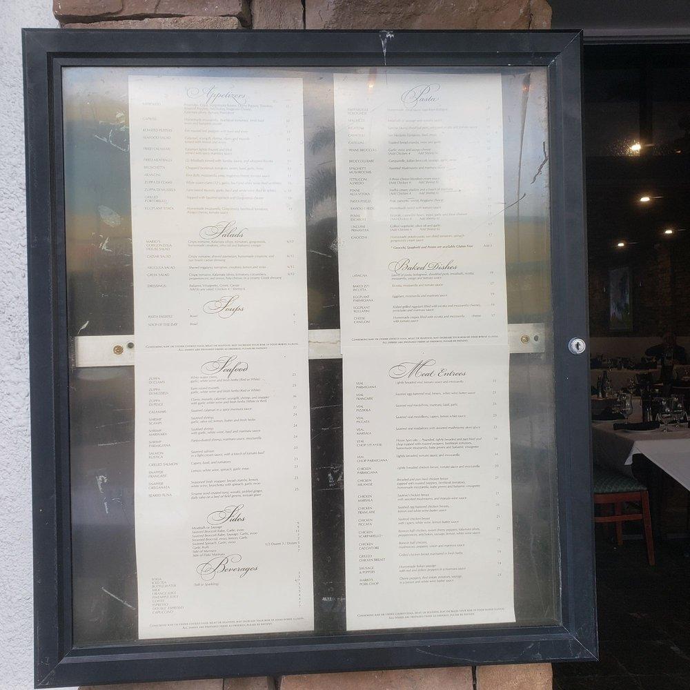 Menu at Mario’s Lake Ave pizzeria, Lake Worth