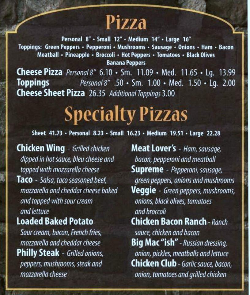 Menu at Fat Frankie's Pizzeria, Sodus