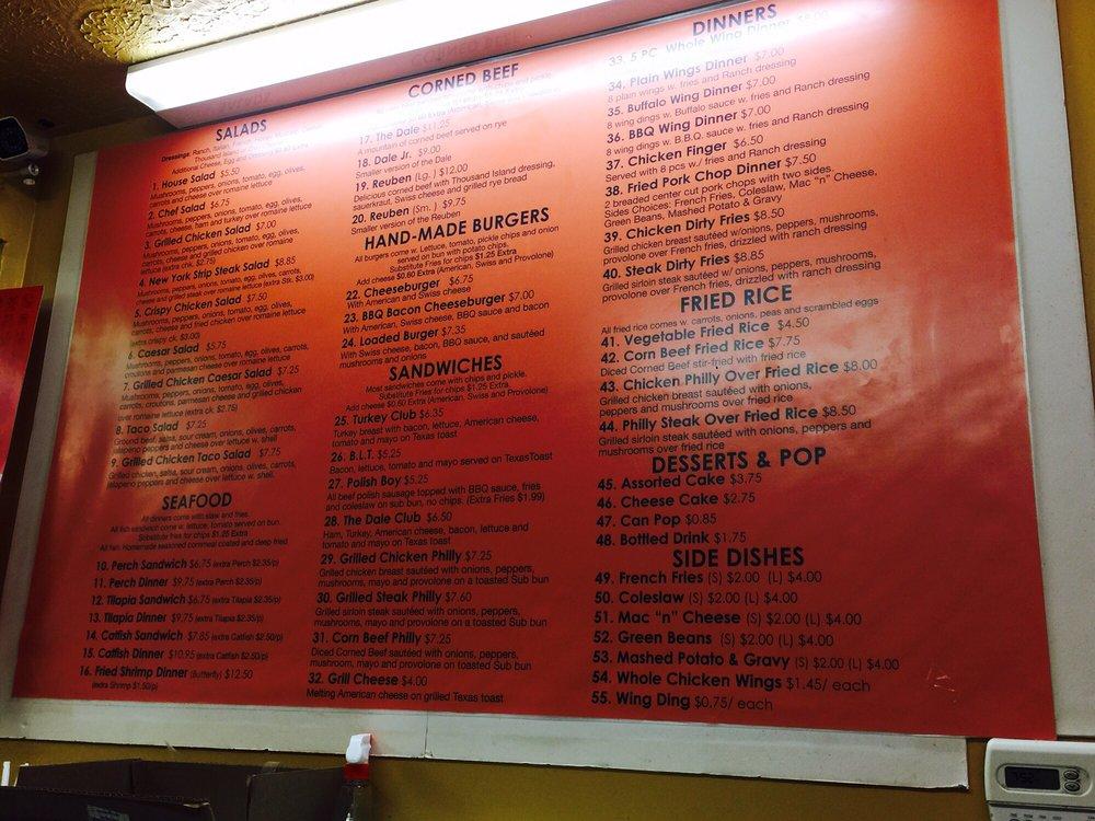 Menu at Dale's Deli BBQ, Euclid