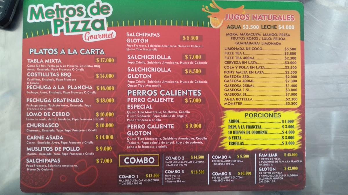 Menu at RIVERYNO'S METROS DE PIZZA FUNZA restaurant, Funza