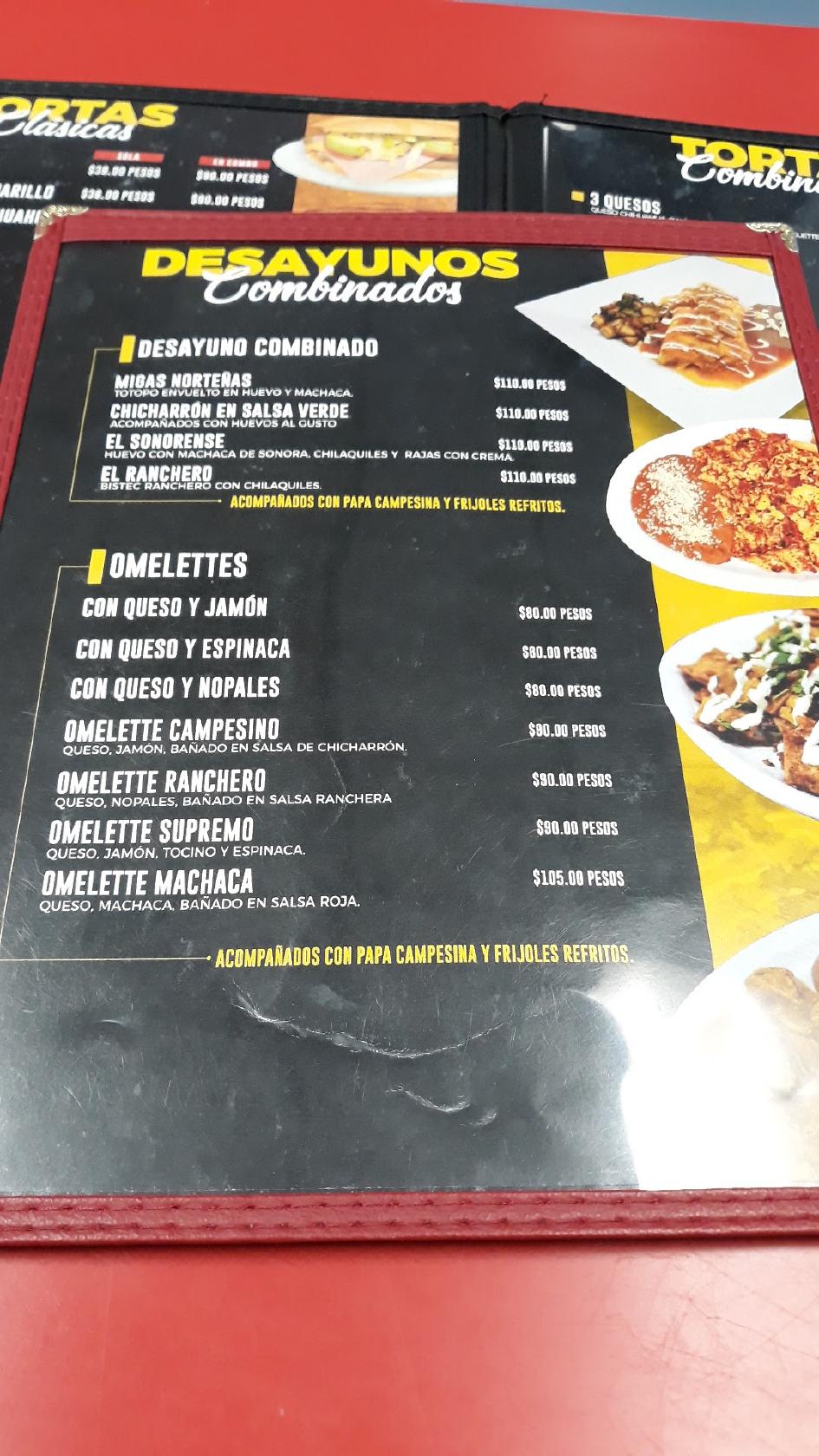 Carta Del Restaurante Tortas Omar Plaza Fimbres Mexicali Calz