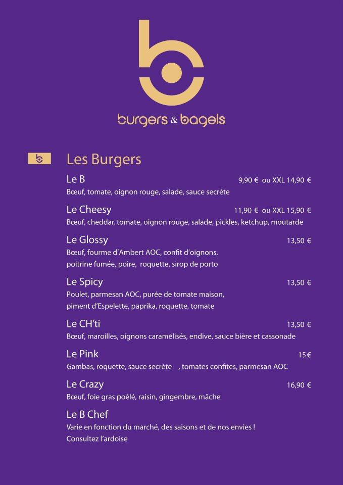 Menu At Le B Restaurant, Lille