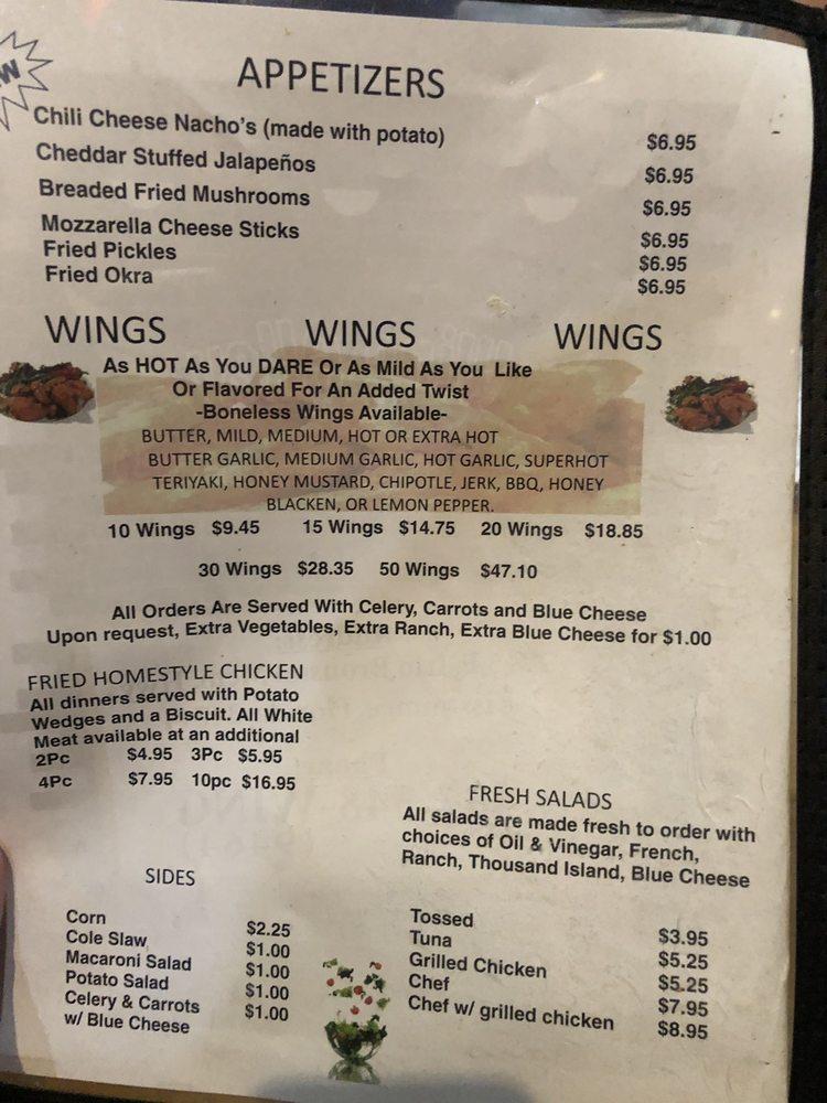 Menu at Wing Alley restaurant, Kissimmee, E Irlo Bronson Memorial Hwy