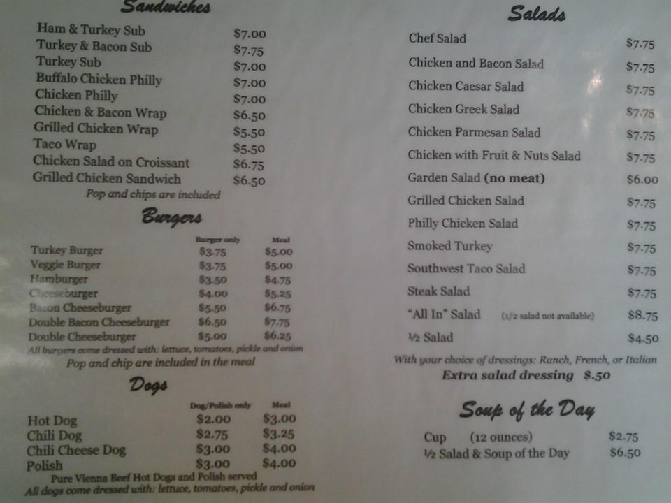 Menu at Food Express Cafe, Gary