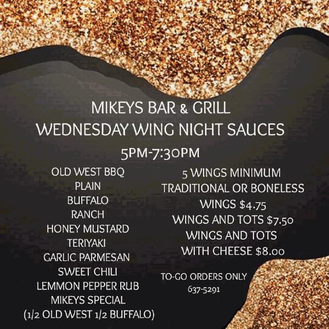 Menu at Mikey's Bar & Grill, New Effington