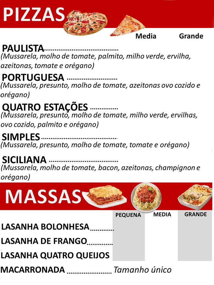 Barrigao Restaurante E Pizzaria cardápio