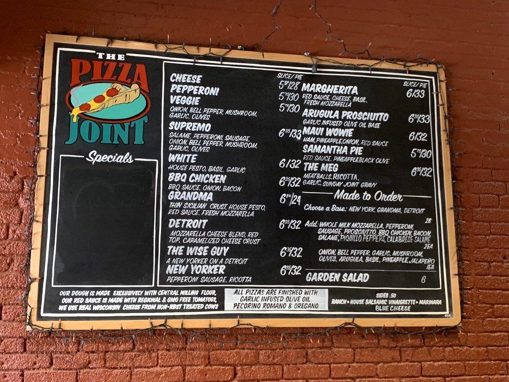 Carta de pizzería The Pizza Joint, Nevada City