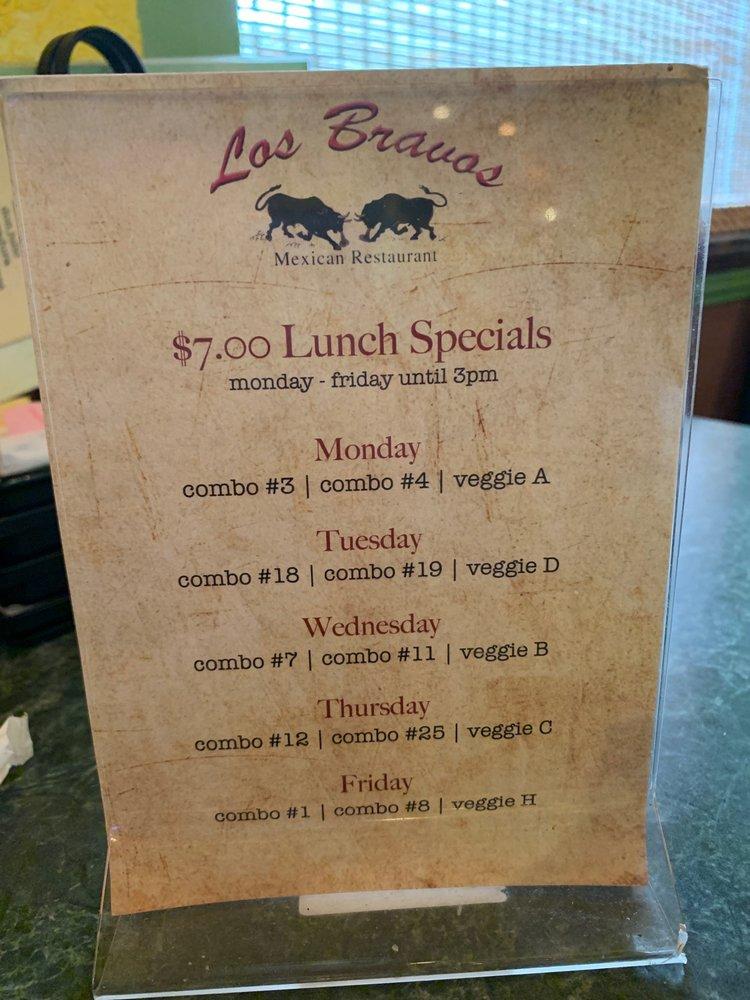Menu at Los Bravos Mexican Restaurant Woodstock, Woodstock