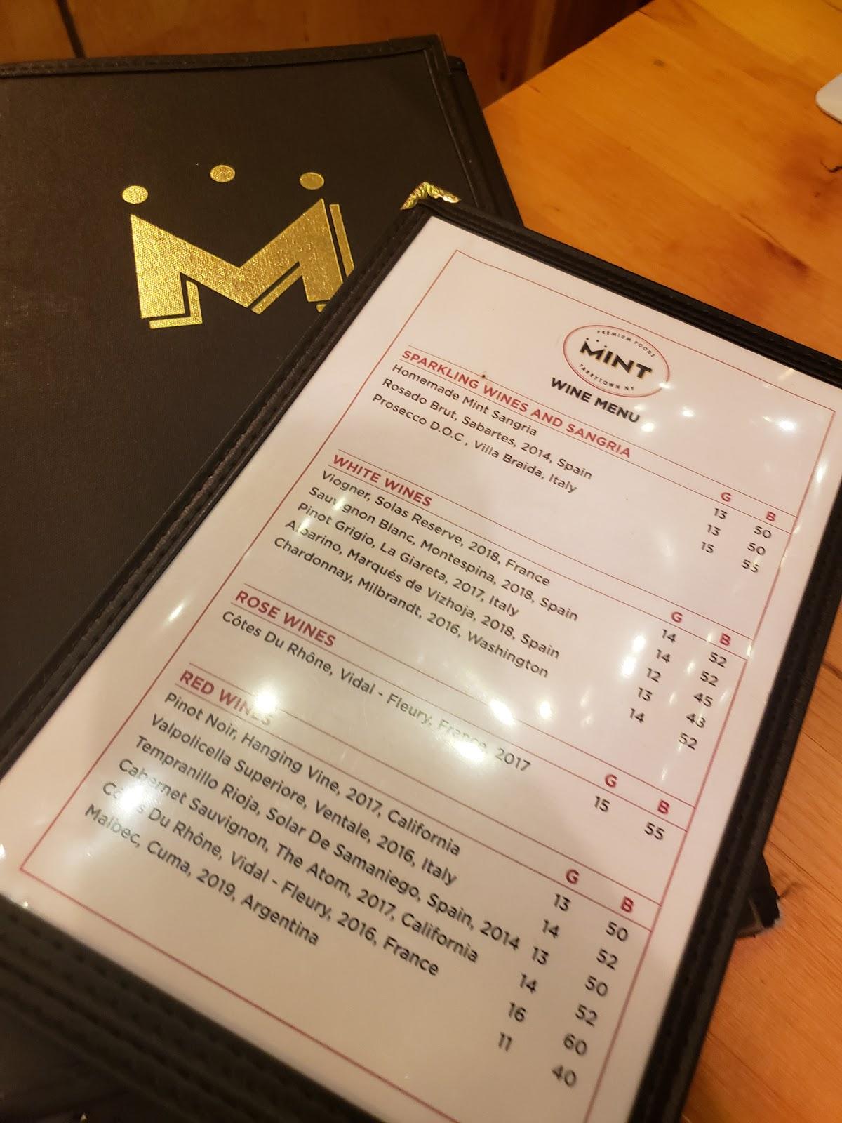 Menu at Mint Premium Foods restaurant, Tarrytown