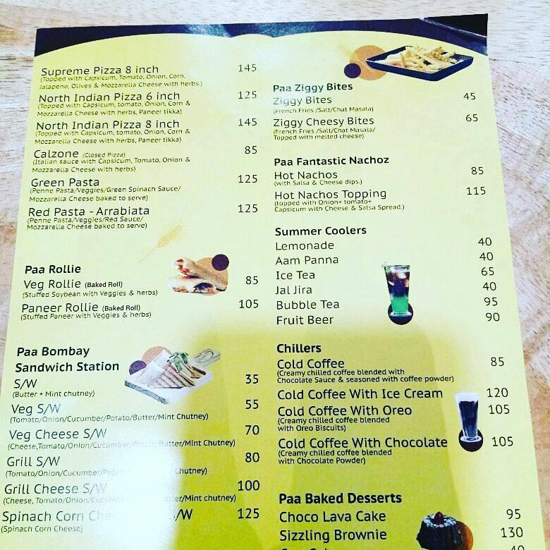 Menu at Paa Roti Signature Bun Raipur, Raipur