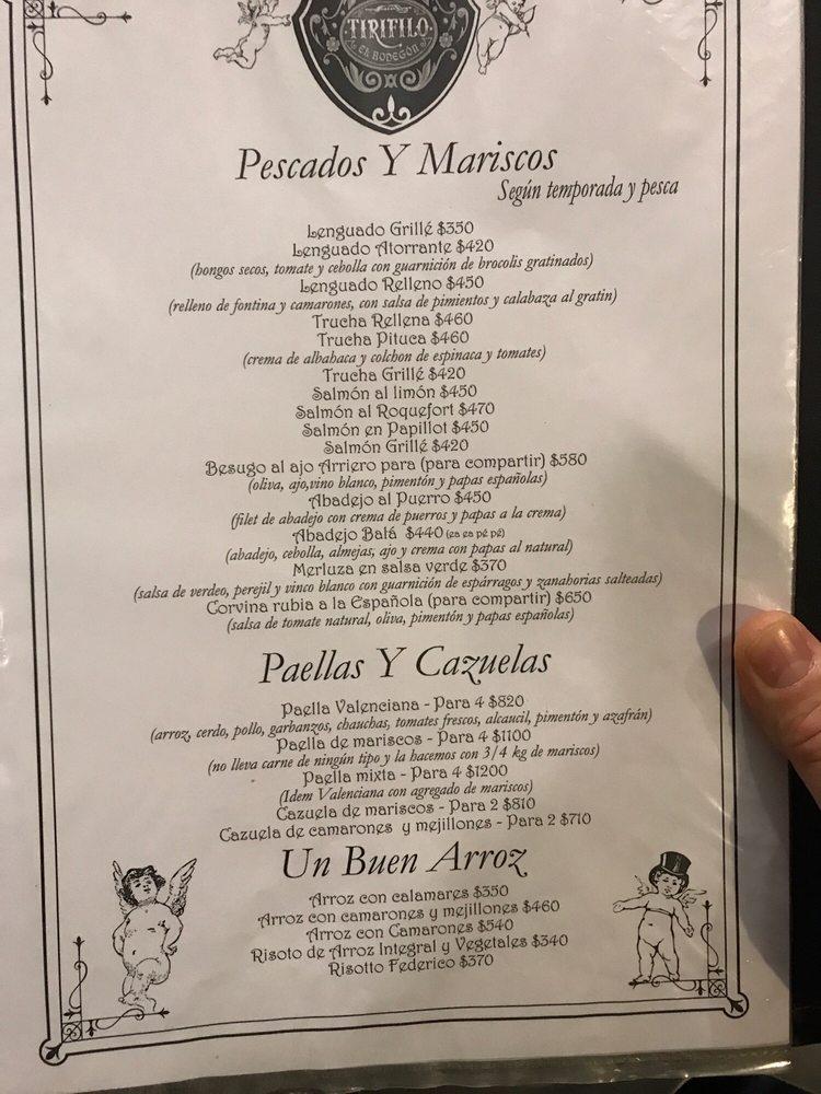 el bodegon menu