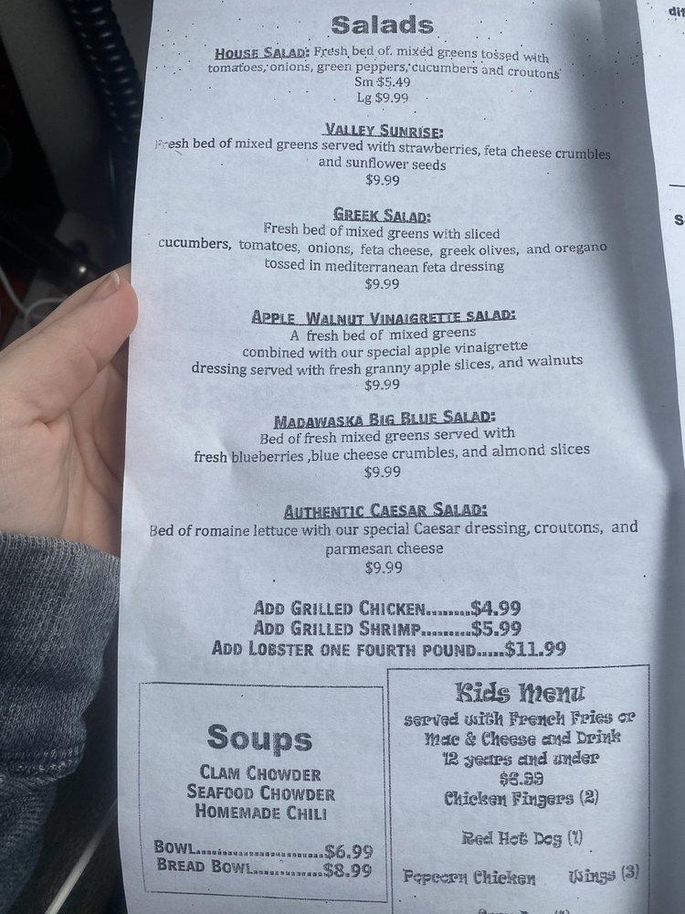 Menu at Big Ricks Burgers & Wings pub & bar, Madawaska