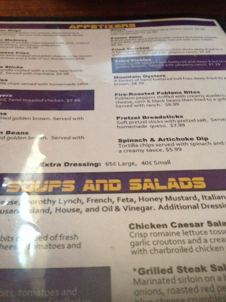 Menu at Willie's Sports Bar & Grill, El Dorado