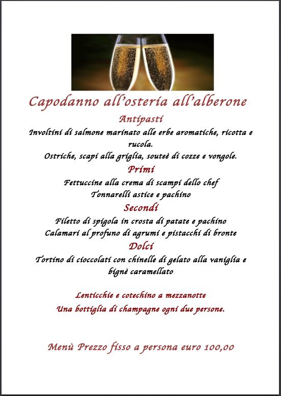 Menu di Osteria all'Alberone 