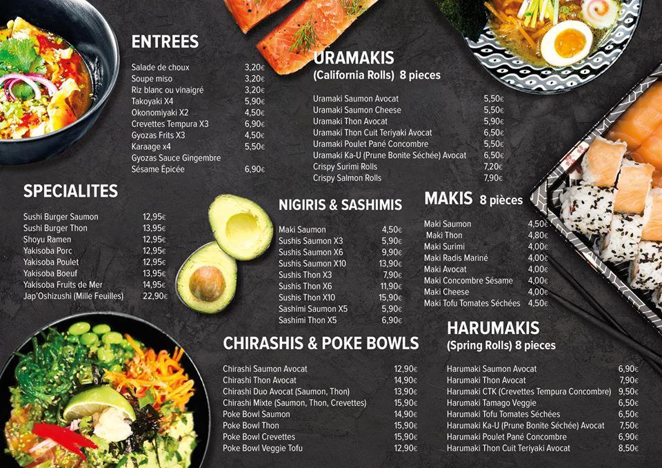 Menu de Jap'Asian