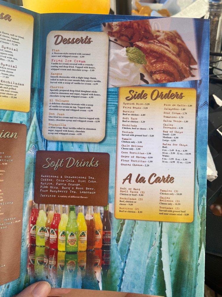Menu at Tequila Real restaurant, Milton