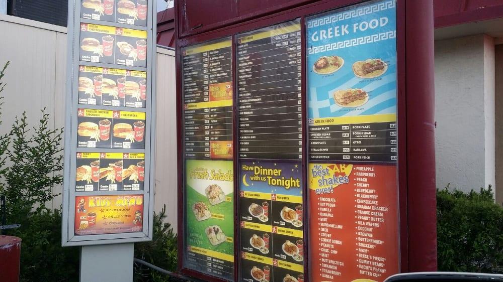 Menu at American Burgers restaurant, Tooele