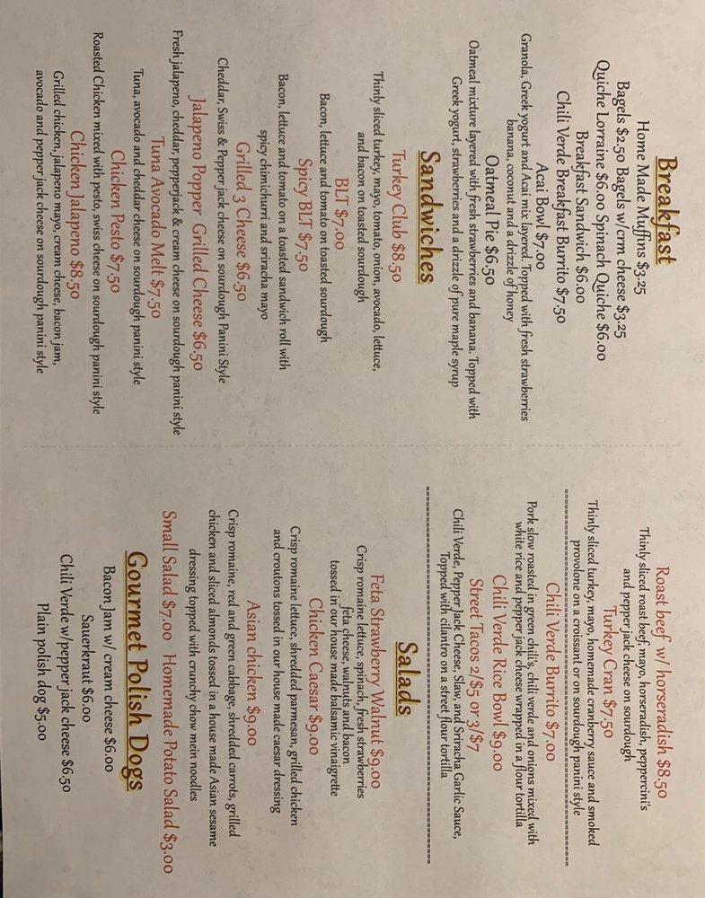 Menu at Cameron Park Coffee & Deli cafe, Cameron Park