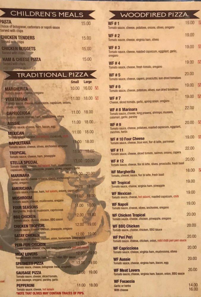 Menu at Stella Pizza Altona pizzeria, Altona