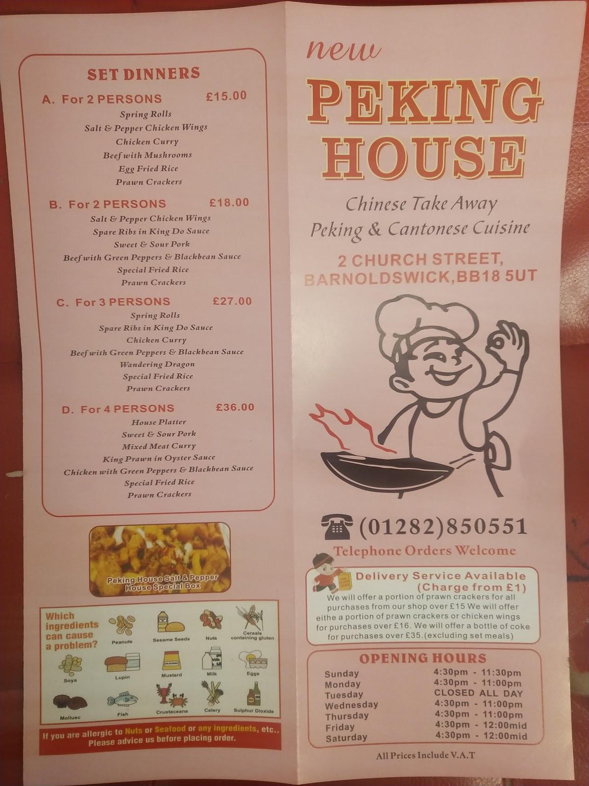 Menu At Peking House Fast Food Barnoldswick   Rc47 Peking House Menu 2021 08 11 