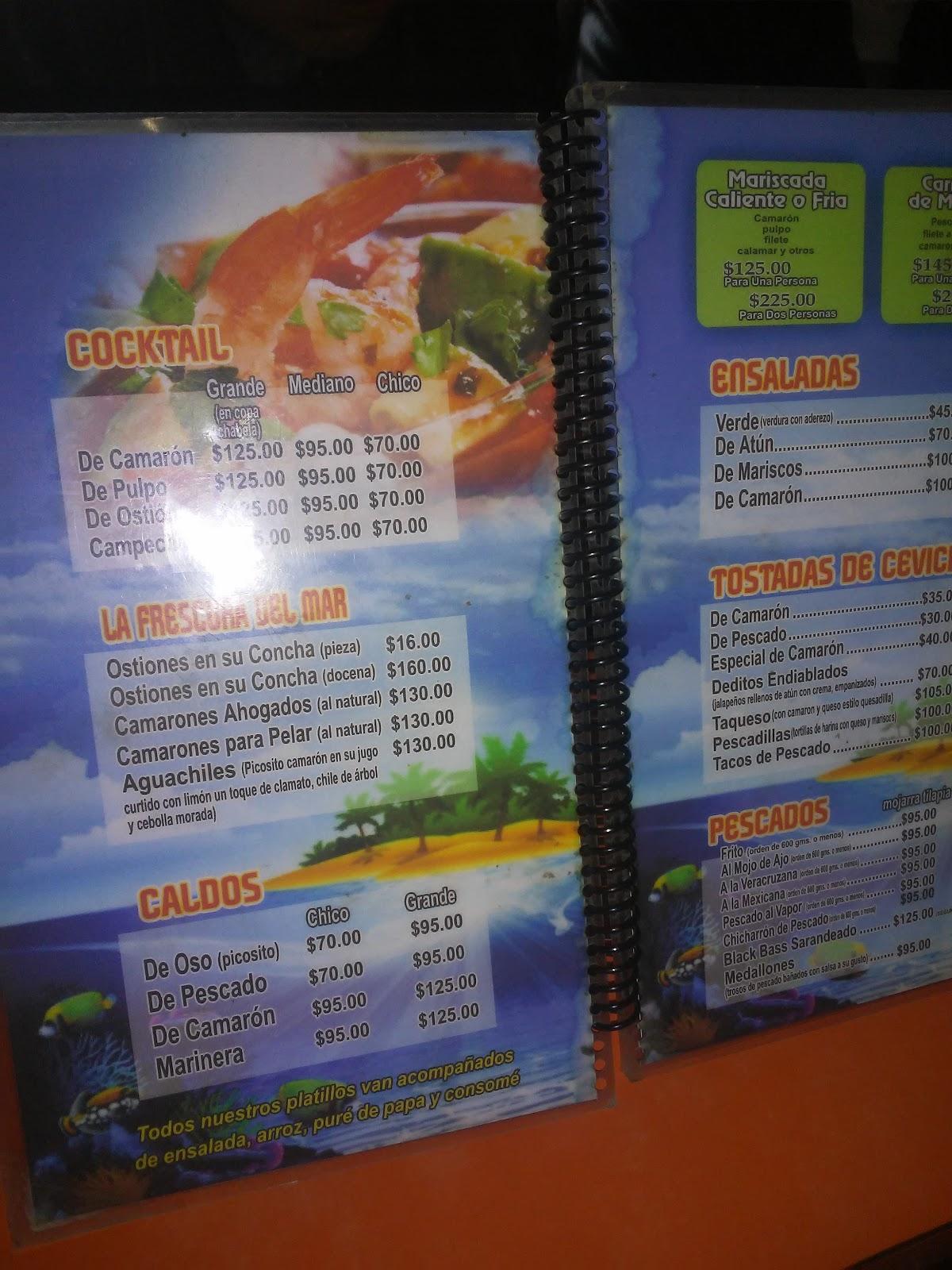 Menu At Brisas Del Mar Restaurant Ciudad Juarez